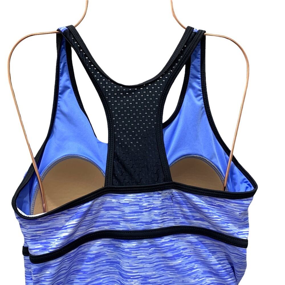 Free Country Mesh Zip-Up Racerback blue Tankini Top medium - Picture 5 of 11